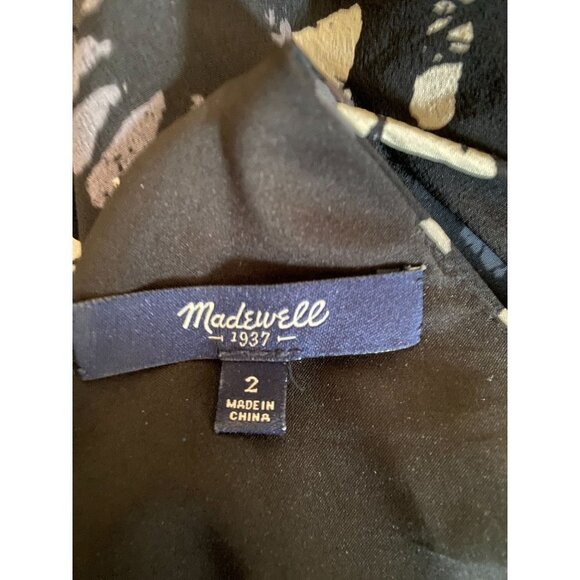 Madewell Black 100% Silk Medallion Spaghetti Strap Racer Back Sundress 2 - Picture 6 of 7